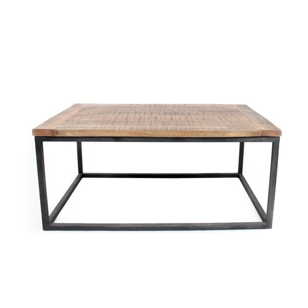 Tavolino nero con piano in legno di mango Box XL - LABEL51