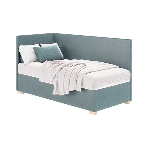 Letto da bambini con sponde blu con contenitore con materasso incluso 90x200 cm Flexi – Ghado-image-2