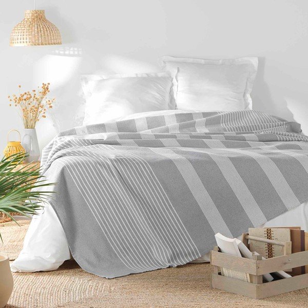 Copriletto grigio 240x260 cm Adele – douceur d'intérieur-image-1
