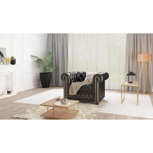 Poltrona in similpelle nera York - Ropez-image-1