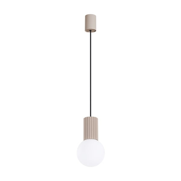 Lampadario grigio tortora con paralume in vetro ø 12 cm Orbital – Sollux