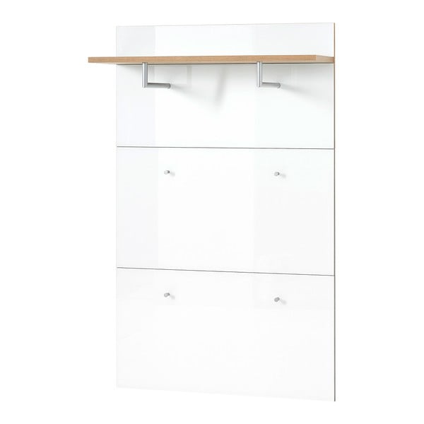 Pannello appendiabiti in rovere decorato in bianco e naturale Telde - Germania-image-2