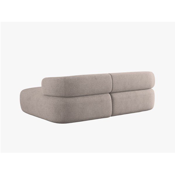 Divano angolare marrone chiaro (con penisola a destra/con chaise lounge) con rivestimento in bouclé Jenny – Micadoni -image-3