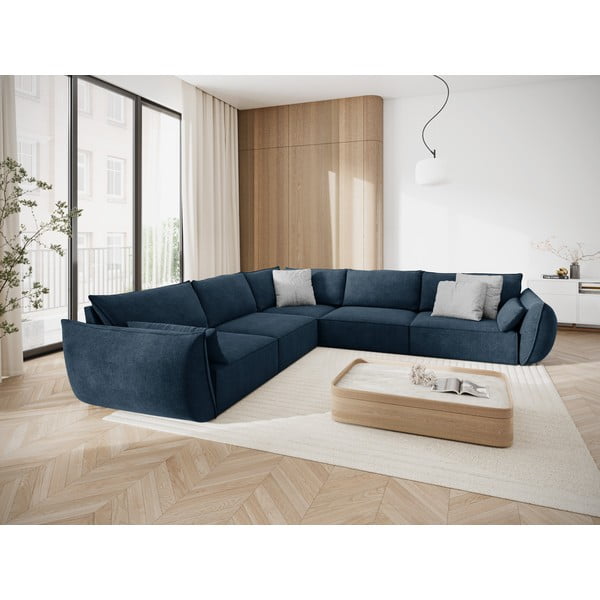 Divano angolare blu scuro (variabile) Vanda - Mazzini Sofas-image-1