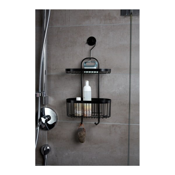 Cestino nero da appendere a 2 livelli Classic Plus - Wenko-image-4