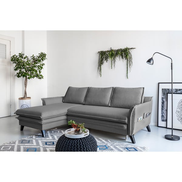 Divano letto grigio ad angolo, angolo sinistro Charming Charlie - Miuform-image-3