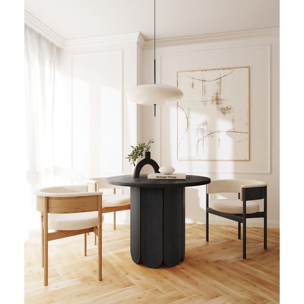 Tavolo da pranzo rotondo con effetto rovere ø 98 cm Soft – Woodman-image-2