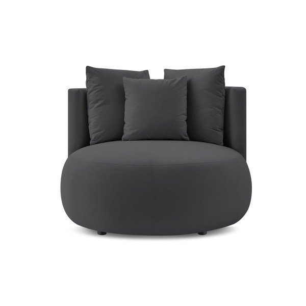 Poltrona grigio scuro con rivestimento in velluto Cesar – Bobochic Paris-image-3