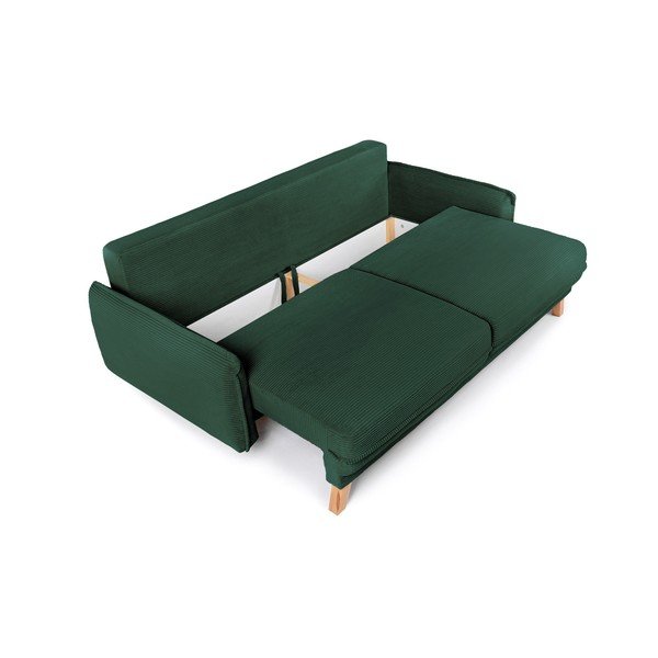Divano verde scuro allungabile/con contenitore con rivestimento in velluto a coste 218 cm Tori – Bonami Selection-image-3