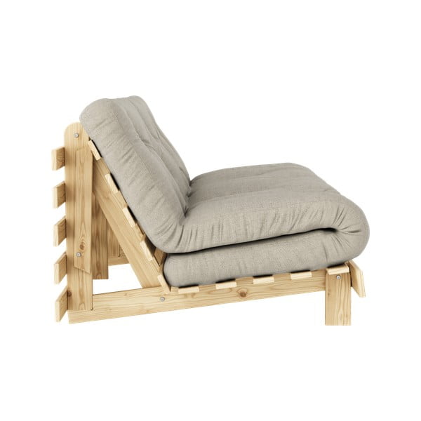 Divano greige allungabile con rivestimento in lino 160 cm Roots – Karup Design-image-4