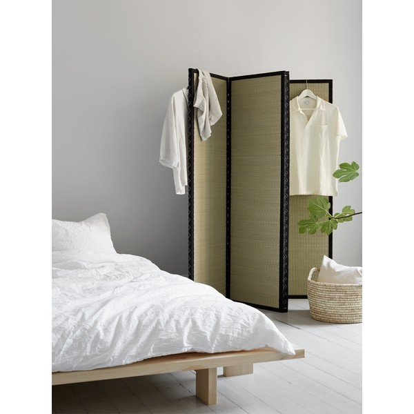 Letto matrimoniale in legno di pino con materasso Comfort Mat nero/nero, 140 x 200 cm Japan - Karup Design-image-1
