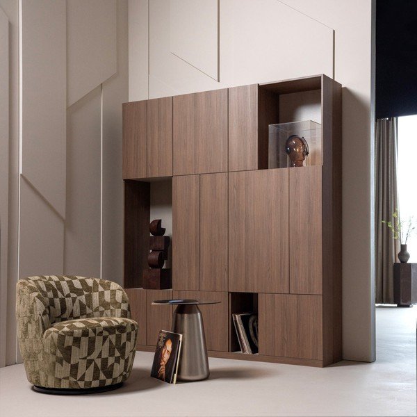 Mobile componibile colore naturale scuro 188x215 cm Build – WOOOD-image-2
