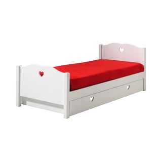 Letto per bambini in legno di pino bianco con letto estraibile con contenitore 90x200 cm AMORI - Vipack