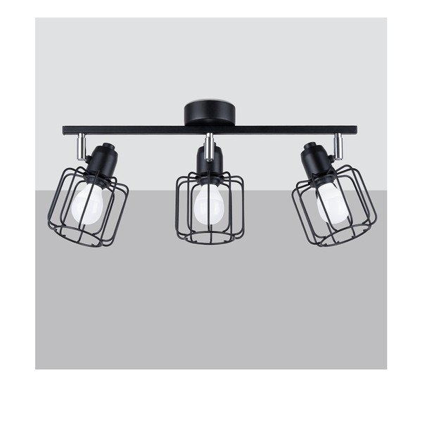 Lampada da soffitto nera ø 10 cm Salom - Sollux-image-3