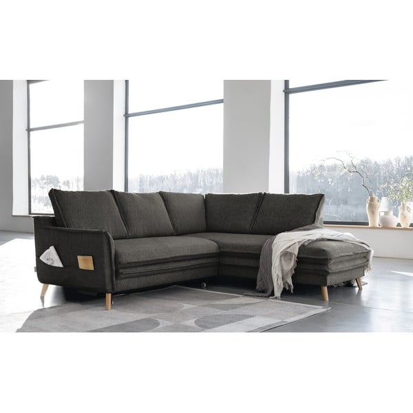 Divano letto angolare grigio scuro (angolo destro) Charming Charlie - Miuform-image-3