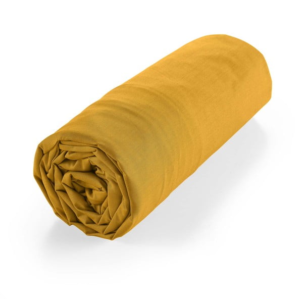 Lenzuolo giallo elasticizzato in cotone biologico 160x200 cm Biolina - douceur d'intérieur-image-4