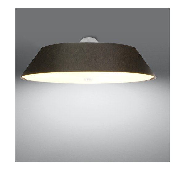 Lampada da soffitto nera con paralume in tessuto ø 70 cm Hektor - Sollux-image-3