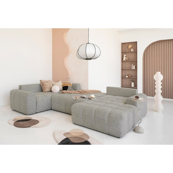 Divano angolare componibile marrone chiaro allungabile/con contenitore (con penisola a sinistra) Lulu – Miuform-image-1