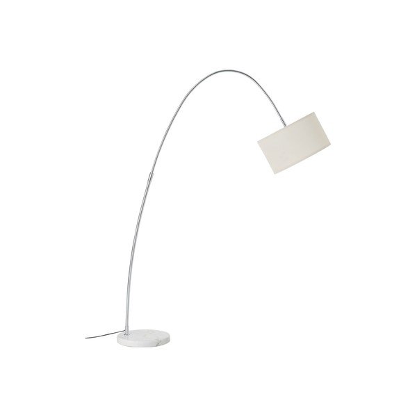Lampada da terra bianca in tessuto con struttura flessibile (altezza totale 145 cm) Arc – Ellos Home