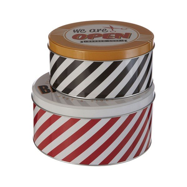 Set di 2 scatole di latta Barber Shop - Premier Housewares-image-4