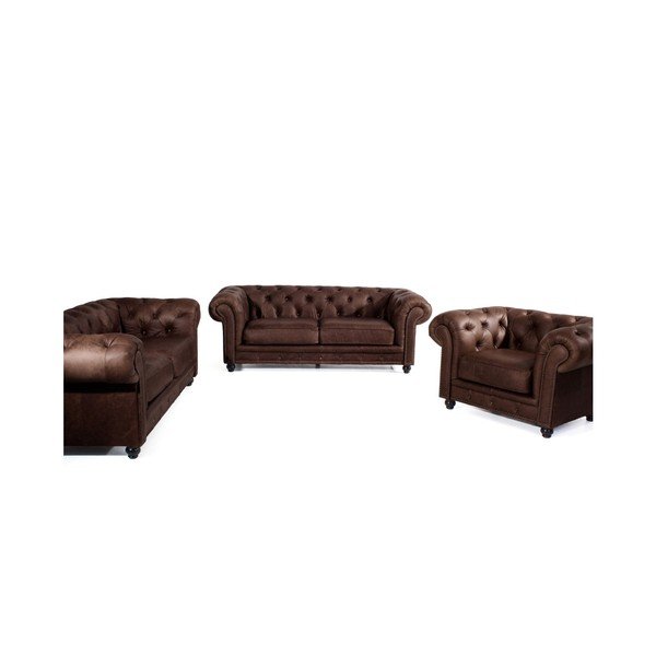 Divano in pelle marrone Orleans, 196 cm - Max Winzer-image-1