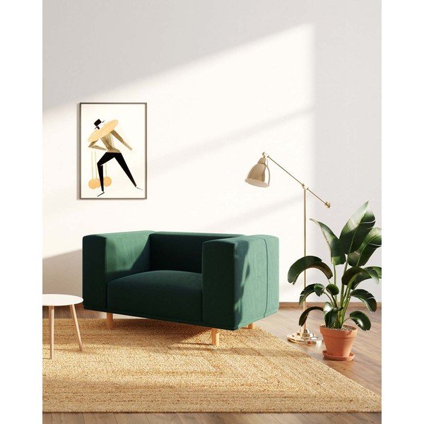 Poltrona relax in velluto verde scuro Kukumo - Ame Yens-image-3