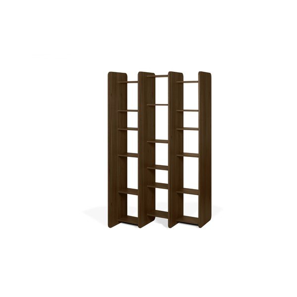 Libreria in noce Twin, altezza 187 cm - TemaHome