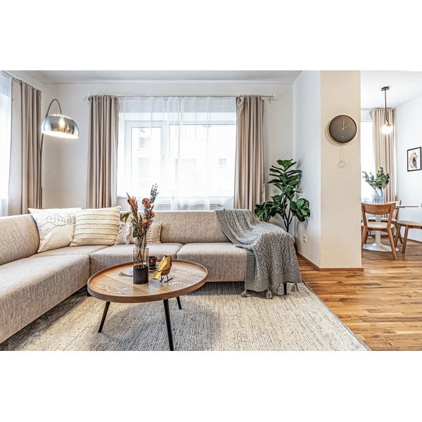 Tappeto color crema in cotone tessuto a mano 60x110 cm Reimagine – Universal-image-1