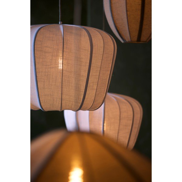 Lampadario color crema con paralume in tessuto Zubedo – Light & Living-image-1