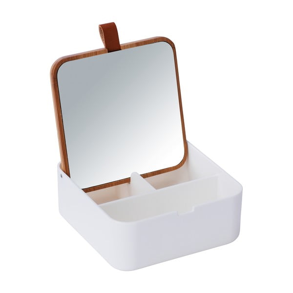 Organizer bianco con specchio Bovisa - Wenko-image-1