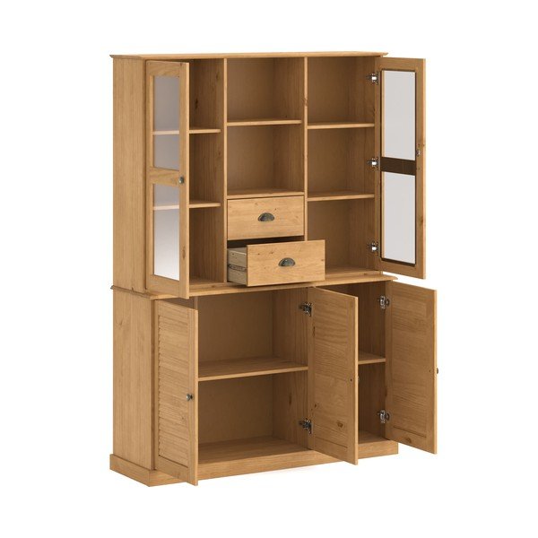 Credenza colore naturale chiaro in pino massiccio 127x180x38 cm Edith – Støraa-image-4