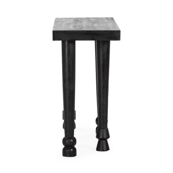 Tavolo consolle nero in mango massiccio 40x130 cm Inaya – MOME-image-3