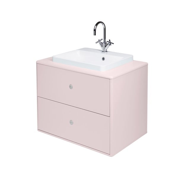 Mobile sospeso rosa con lavabo senza miscelatore 80x62 cm Color Bath - Tom Tailor-image-2
