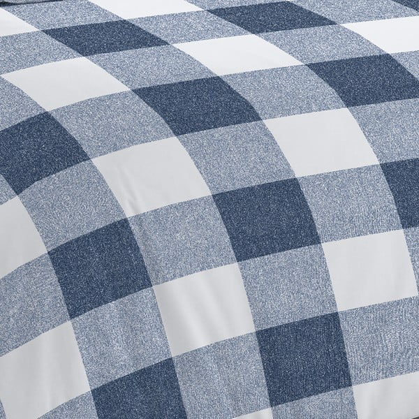Biancheria da letto bianca e blu 200x135 cm Bold Check - Cloudsoft-image-1