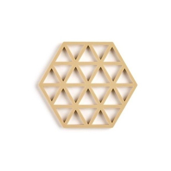 Hořčicově žlutá silikonová podložka pod hrnec Zone Triangles