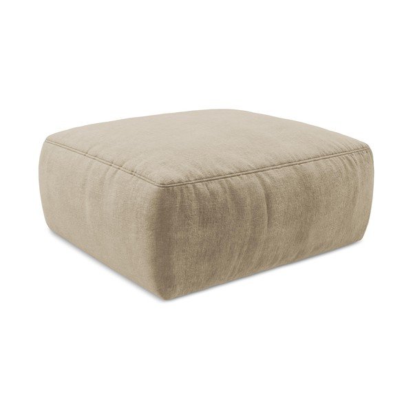 Poggiapiedi marrone chiaro con rivestimento in ciniglia Kuki – Makamii-image-3