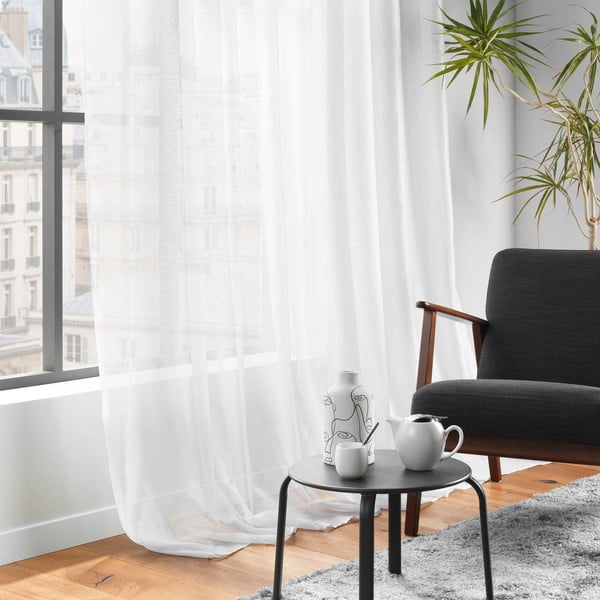 Tenda sottile bianca in voile 400x240 cm Lissea – douceur d'intérieur-image-1