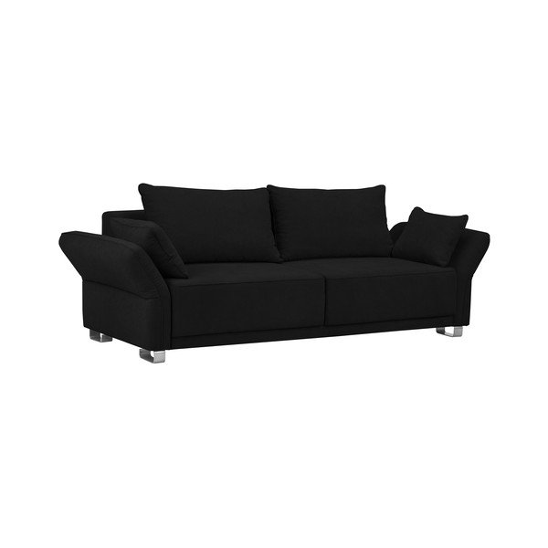 Černá rozkládací pohovka s úložným prostorem Windsor & Co Sofas Casiopeia, 245 cm-image-2