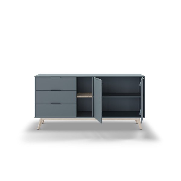 Cassettiera verde polveroso 165x80x40 cm Pisco – Marckeric-image-3