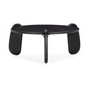 Tavolino da salotto rotondo nero in mango massiccio ø 80 cm Tamira – MOME