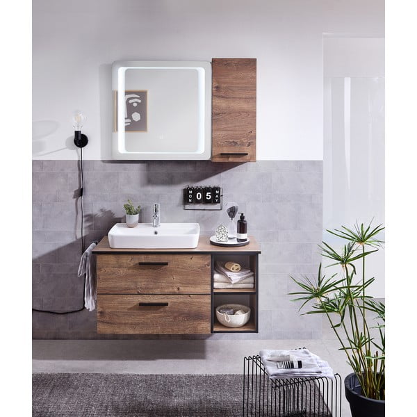 Mobile bagno basso marrone in rovere 30x51 cm Set 374 - Pelipal-image-3