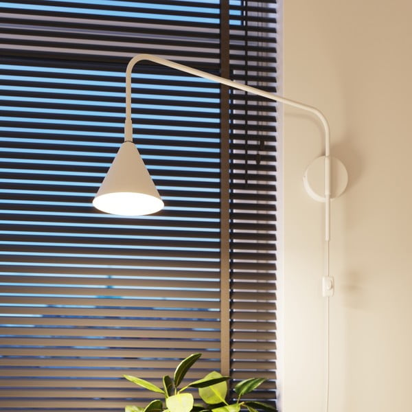 Lampada da parete bianca con alimentazione a corrente Zylo – Sollux-image-1