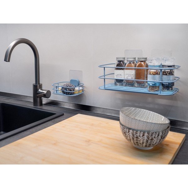 Dispenser di sapone in metallo autoportante azzurro Grena - Compactor-image-3