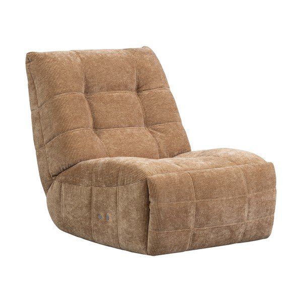 Poltrona da relax marrone chiaro reclinabile con rivestimento in velluto a coste Hein – WOOOD