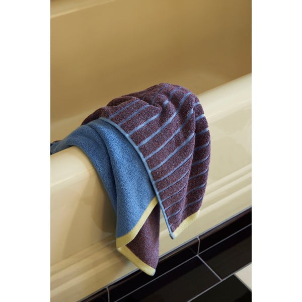 Asciugamano da bagno in cotone blu-viola Dora, 70 x 140 cm - Hübsch-image-1