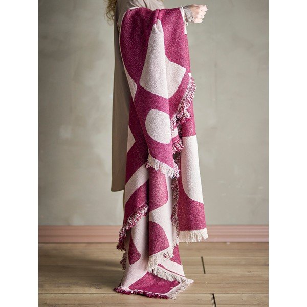 Coperta rossa in misto cotone 130x160 cm Olica – Bloomingville-image-1