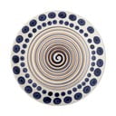 Piatto in gres bianco-blu scuro ø 27 cm Shama - Bloomingville