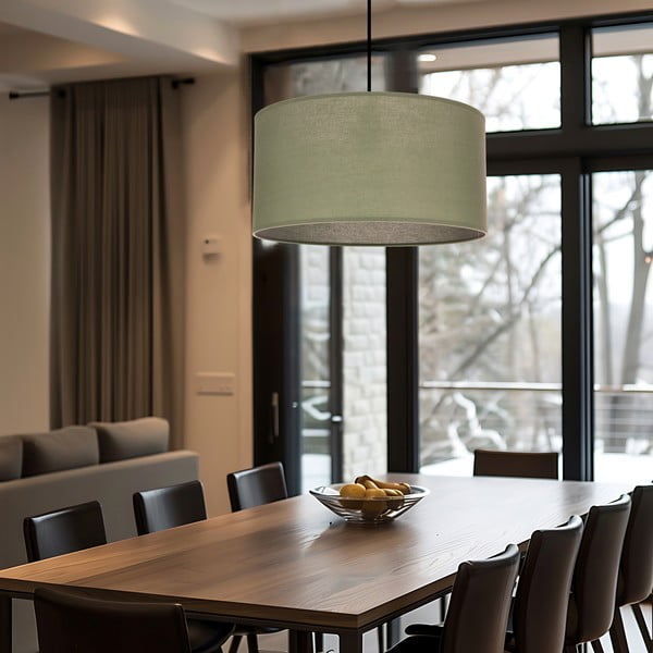 Lampadario verde con paralume in tessuto ø 40 cm Shanti – Candellux Lighting-image-3