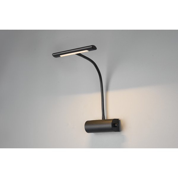 Lampada da parete LED nera opaca con struttura flessibile/con intensità regolabile Curtis – Trio-image-3