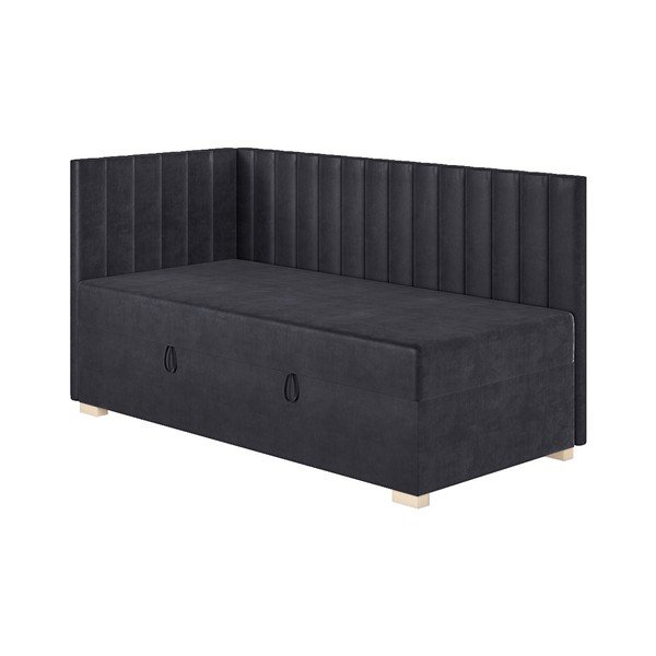 Letto da bambini con sponde blu scuro con contenitore con materasso incluso 90x200 cm Snugi – Ghado-image-4